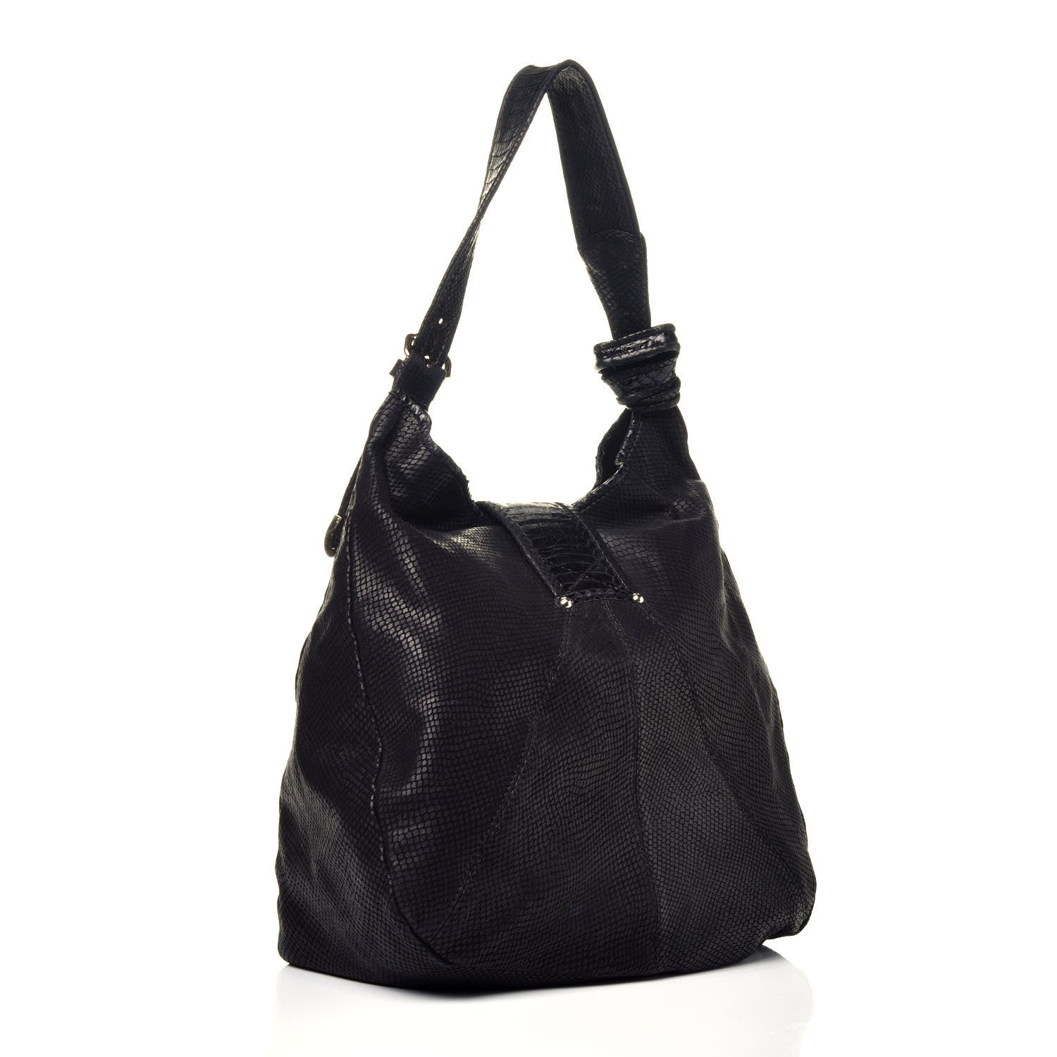 Jimmy Choo Snakeskin Embossed Calfskin Rahmyn Black 3 of 8