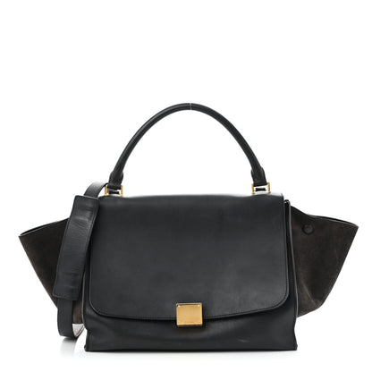 Celine Smooth Calfskin Suede Medium Trapeze Blue Black 1 of 18
