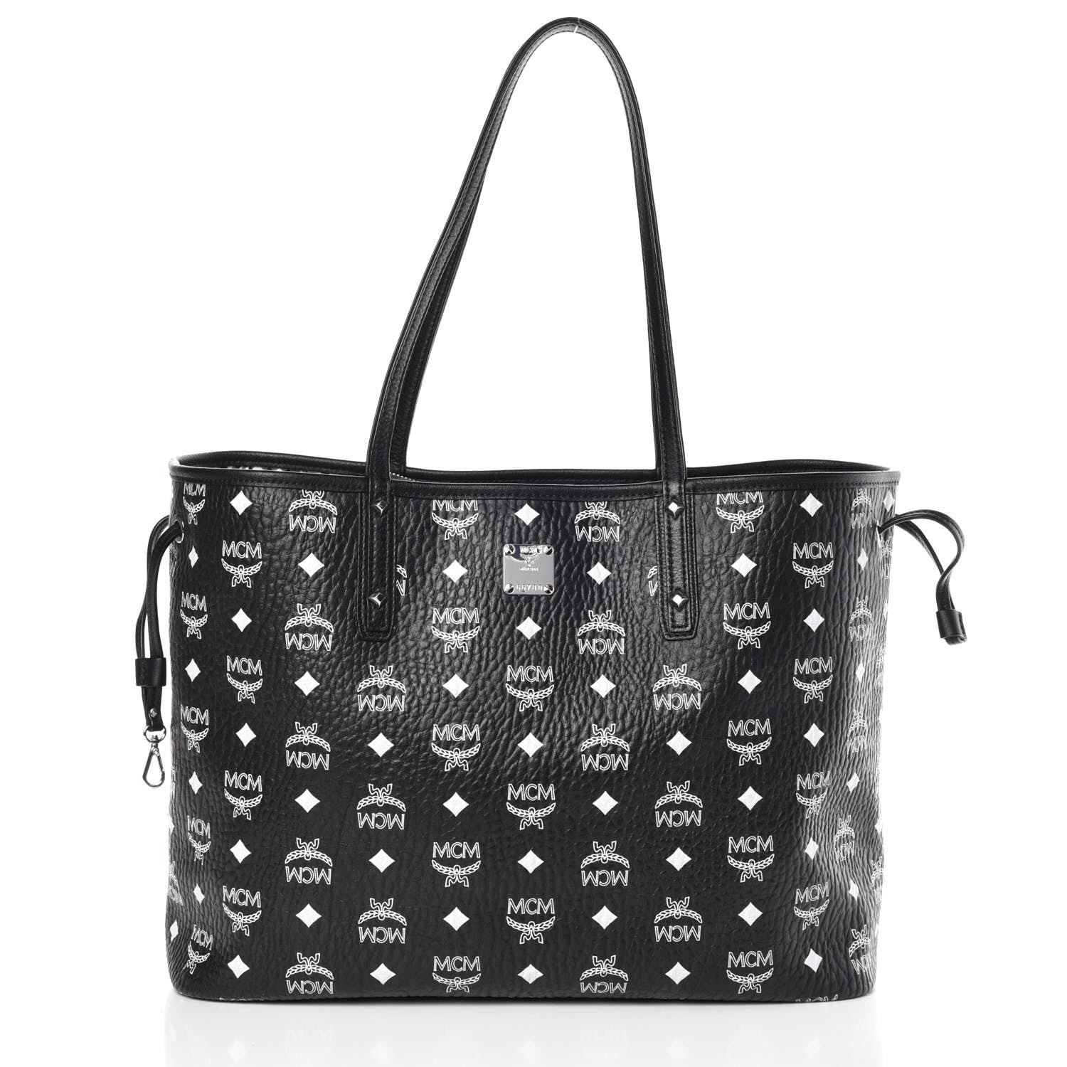 MCM Visetos Medium Reversible Shopper Tote Black 4 of 13