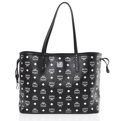 MCM Visetos Medium Reversible Shopper Tote Black 4 of 13