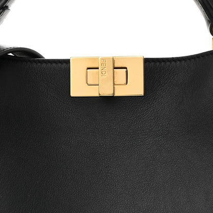 Fendi Vitello Tahiti Burro Medium Peekaboo Iconic Essentially Satchel Black Corda 9 of 14