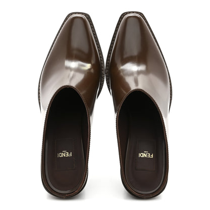 Fendi Vitello Abrasivato FF Cut Mules 37 Cuoio 2 of 9