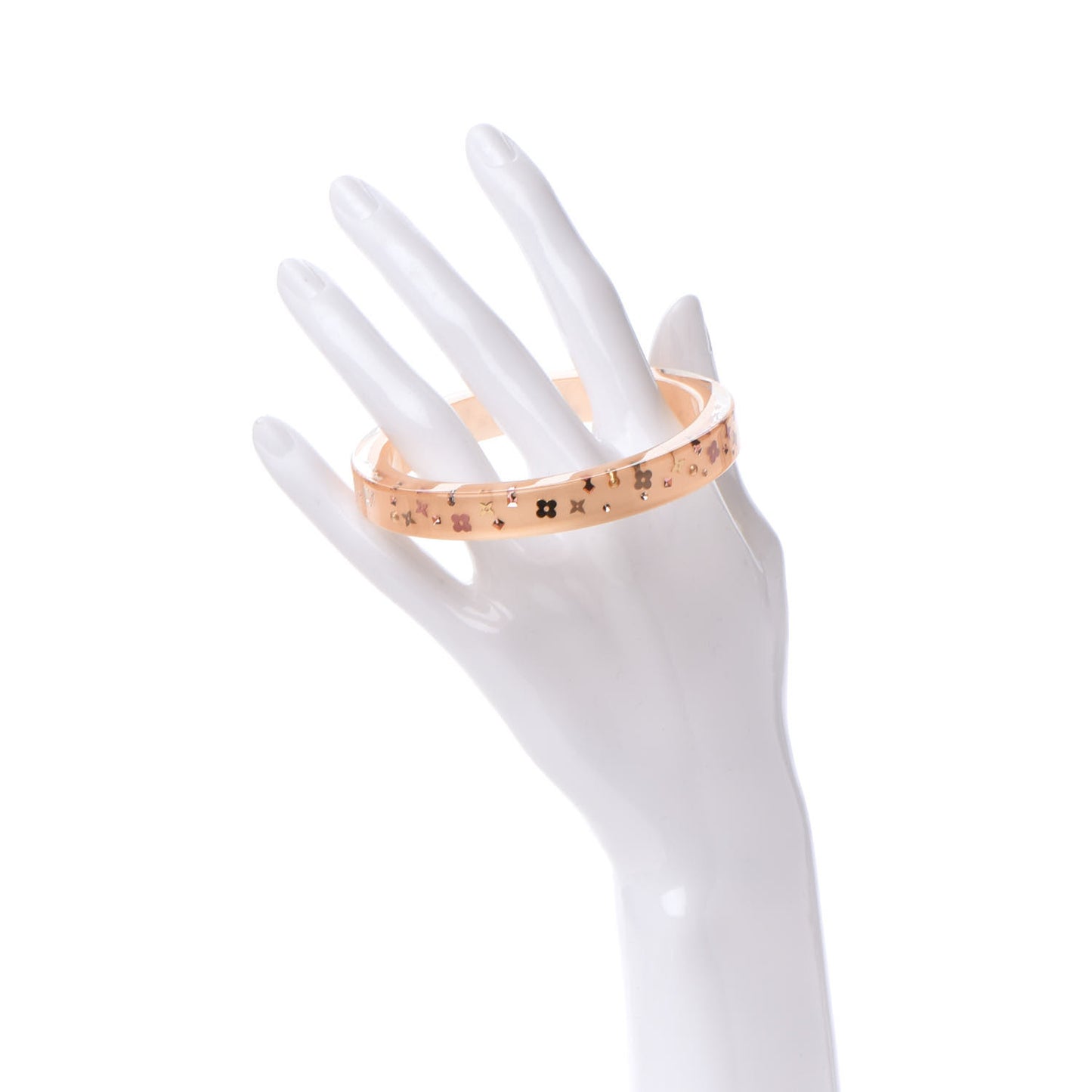 Resin Swarovski Inclusion Art Deco TPM Bracelet M Beige