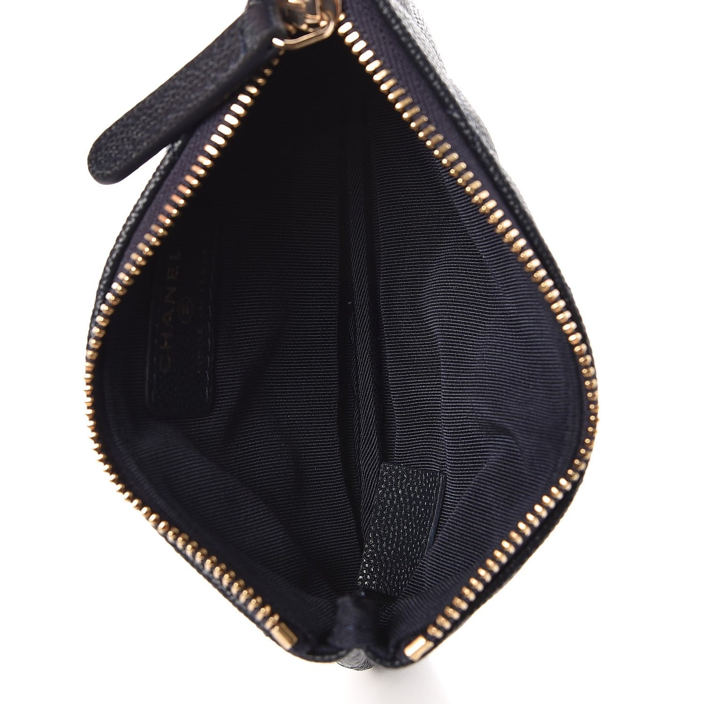 Caviar Quilted Small Cosmetic Case Navy
