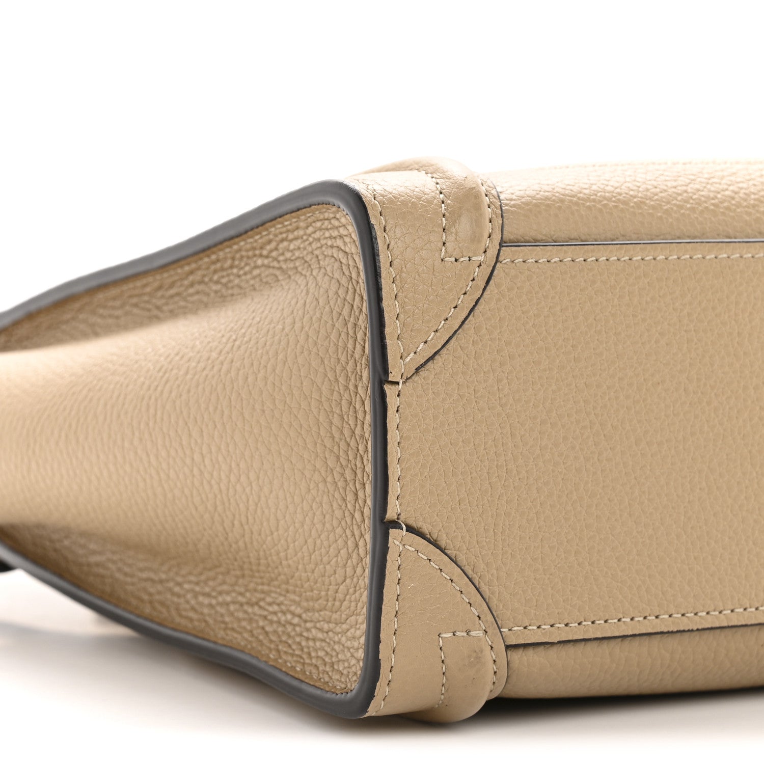 Celine Drummed Calfskin Nano Luggage Dune 10 of 11