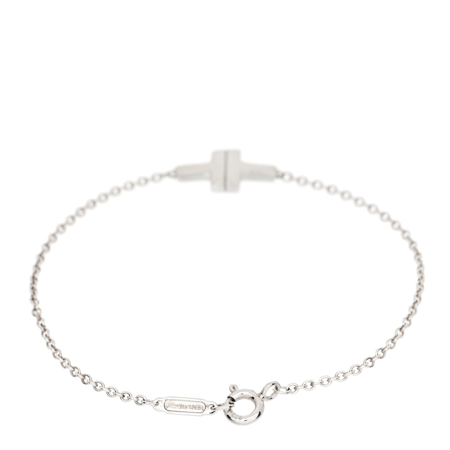 Sterling Silver T Two Single Chain Bracelet