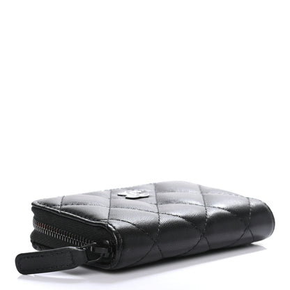 Chanel Lambskin Quilted Zip Coin Purse So Black 4 of 7