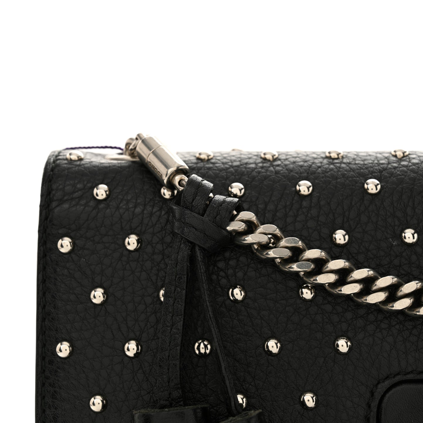 Calfskin Studded Medium Miss Bamboo Shoulder Bag Black