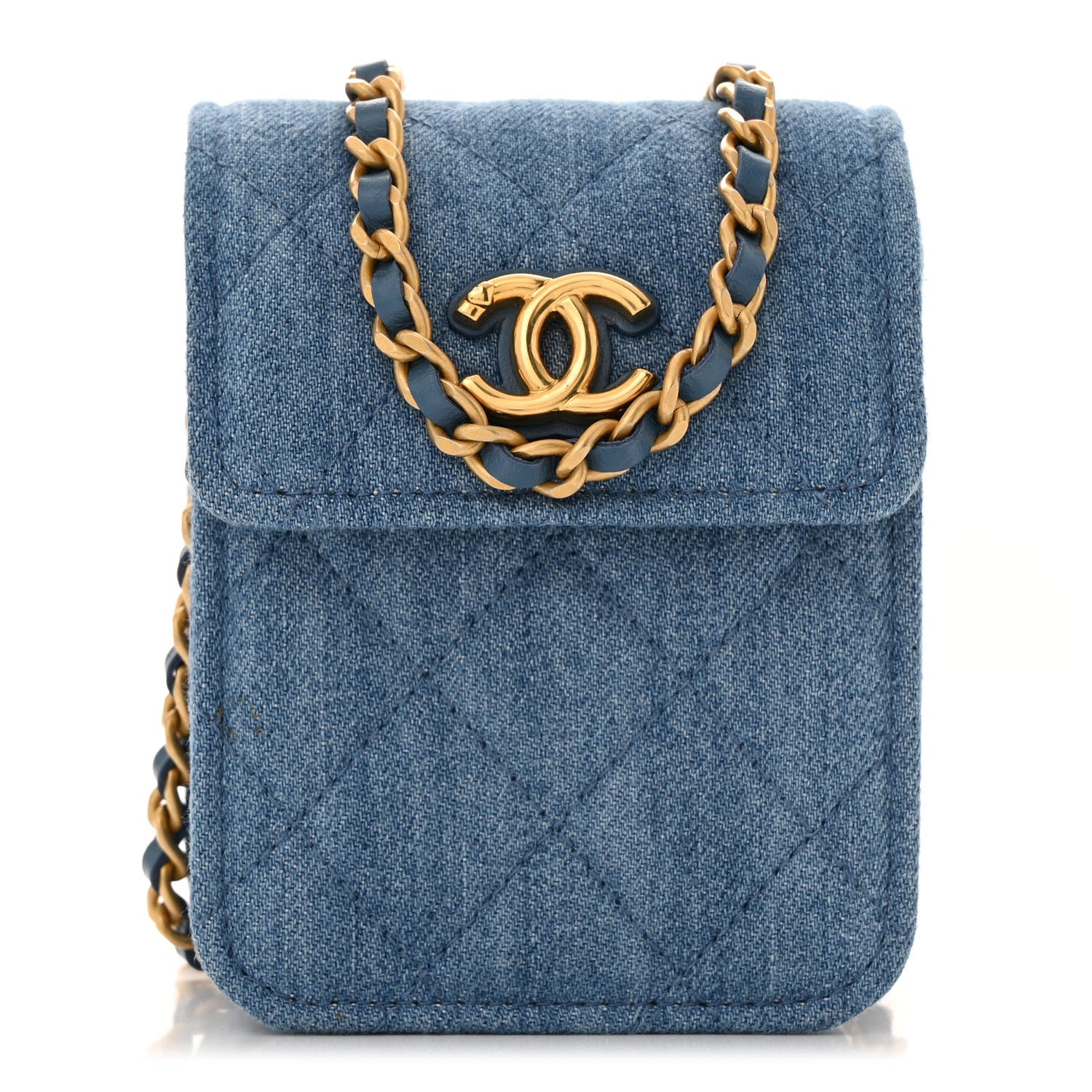 Chanel Denim Quilted Flap Mini Crossbody Blue 1 of 13