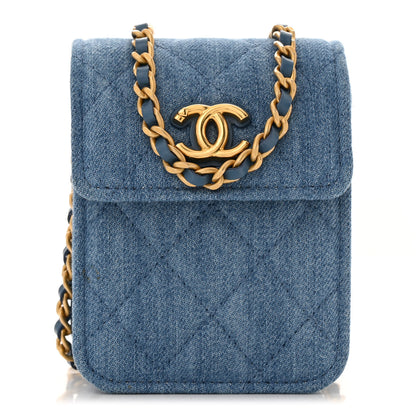 Chanel Denim Quilted Flap Mini Crossbody Blue 1 of 13