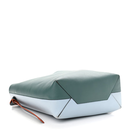Celine Shiny Smooth Calfskin Small Twisted Cabas Green Smoke Pale Blue 5 of 10