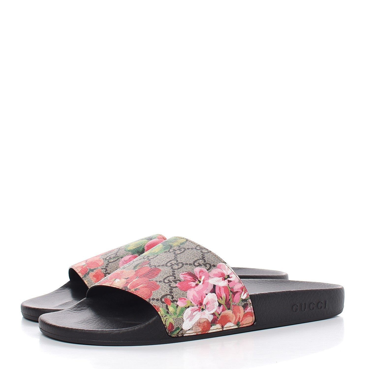 Gucci GG Supreme Monogram Blooms Slide Sandals 40 Beige Multicolor 3 of 8