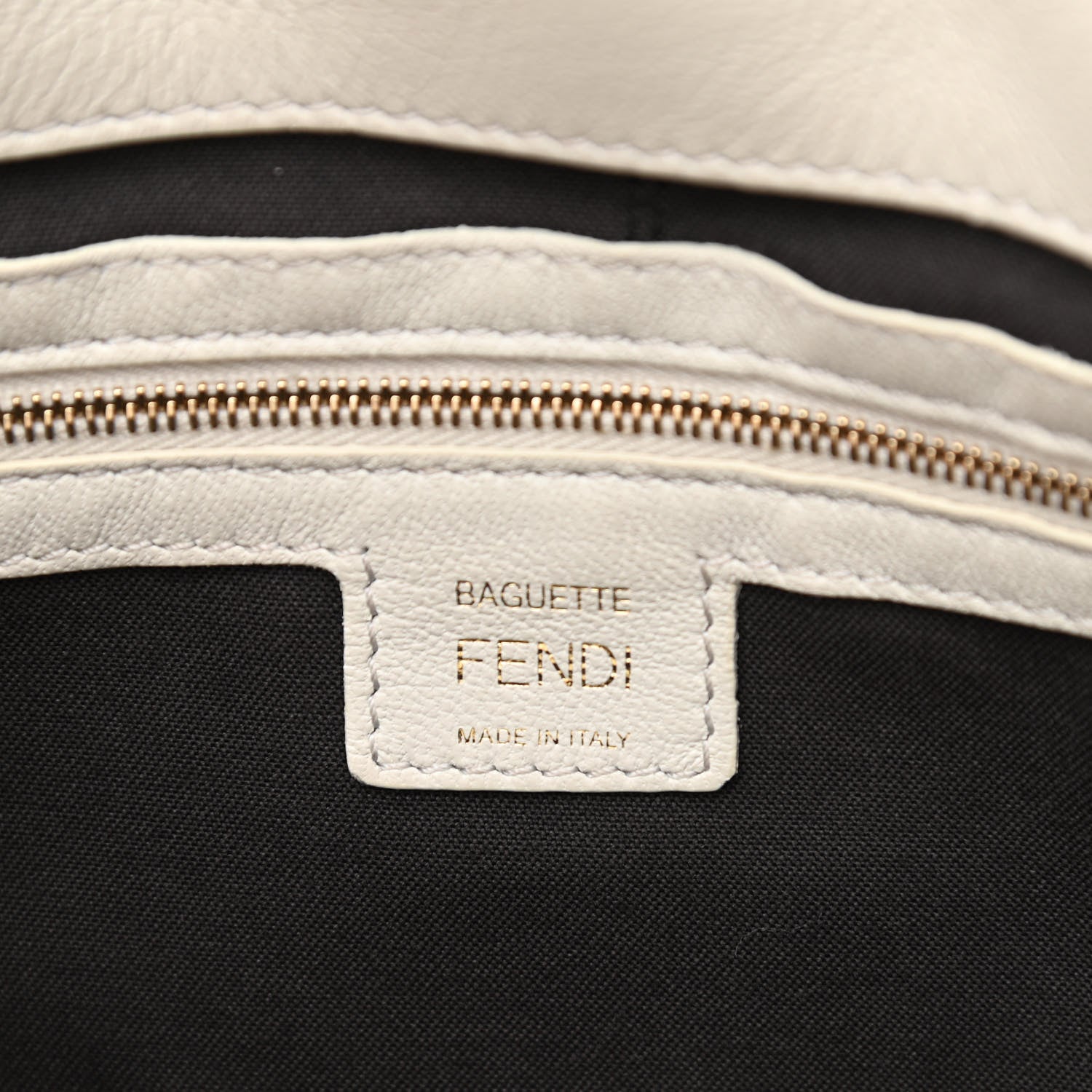 Fendi Nappa FF 1974 Embossed Baguette White 6 of 10