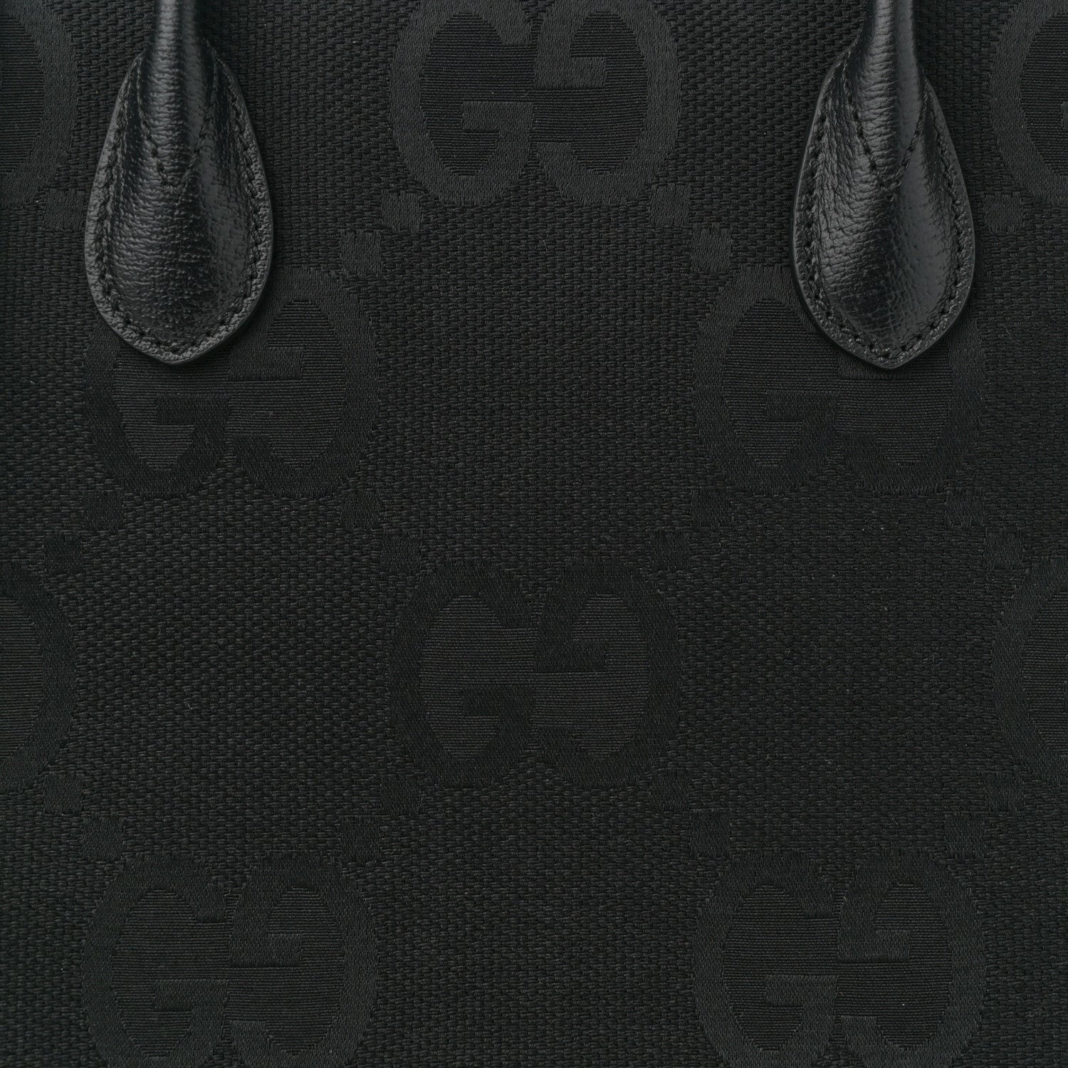 Gucci Monogram Jumbo GG Textured Dollar Calfskin Tote Bag Black 8 of 12
