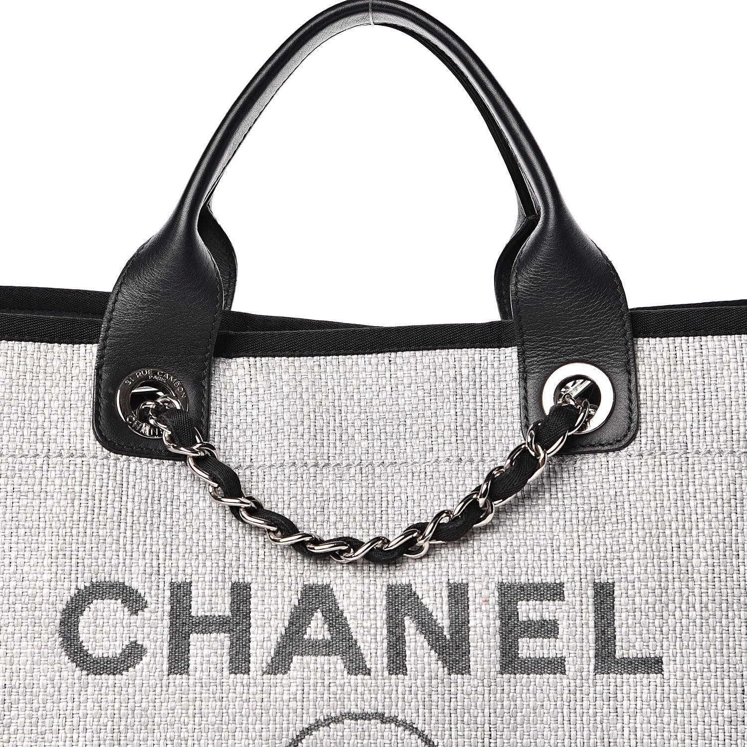 Chanel Canvas Deauville Large Tote Grey 10 of 10