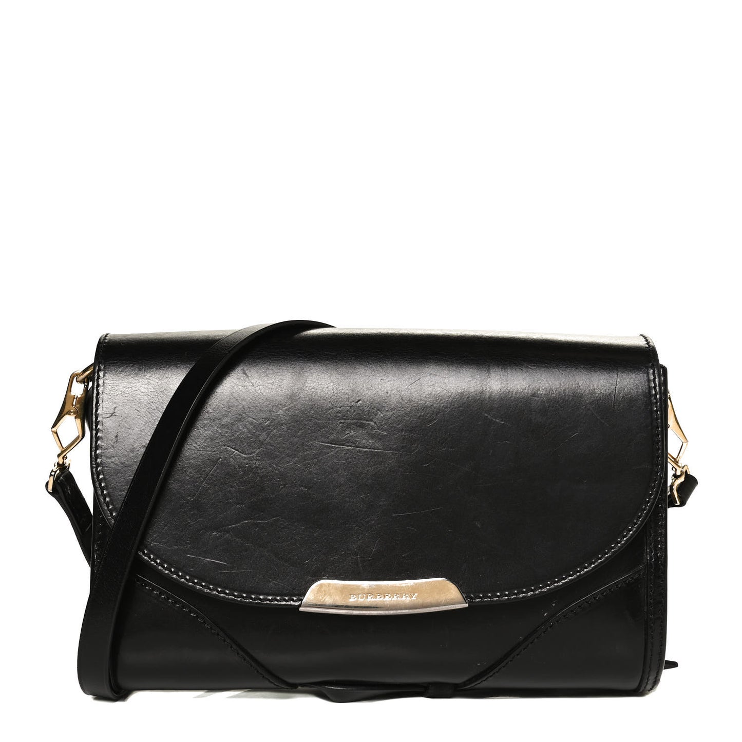 Polished Bridle Leather Small Abbott Crossbody Black