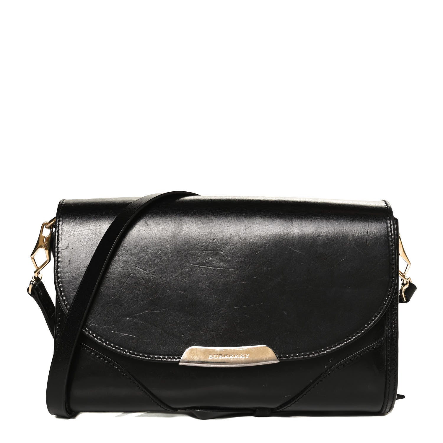 Burberry Polished Bridle Leather Small Abbott Crossbody Black 1 of 10