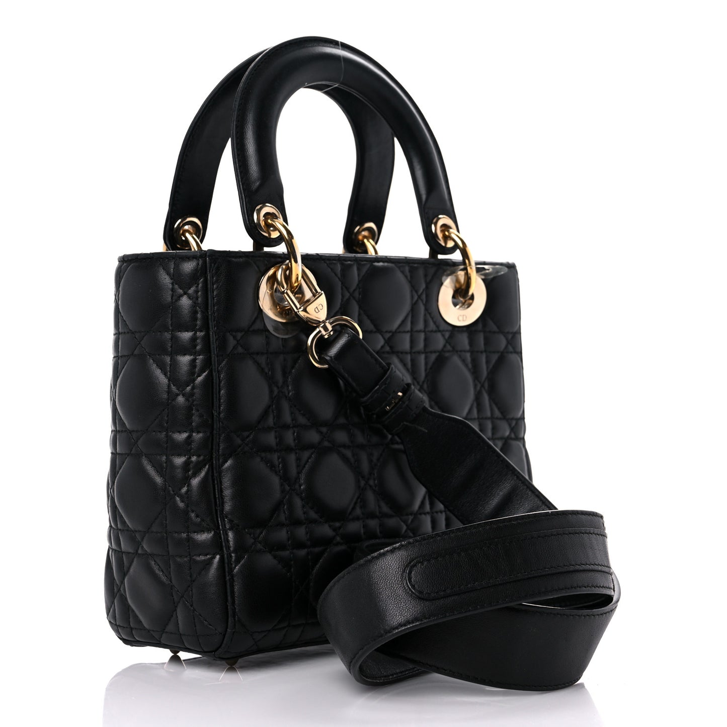 Lambskin Cannage Small Lucky Badges My Lady Dior Black