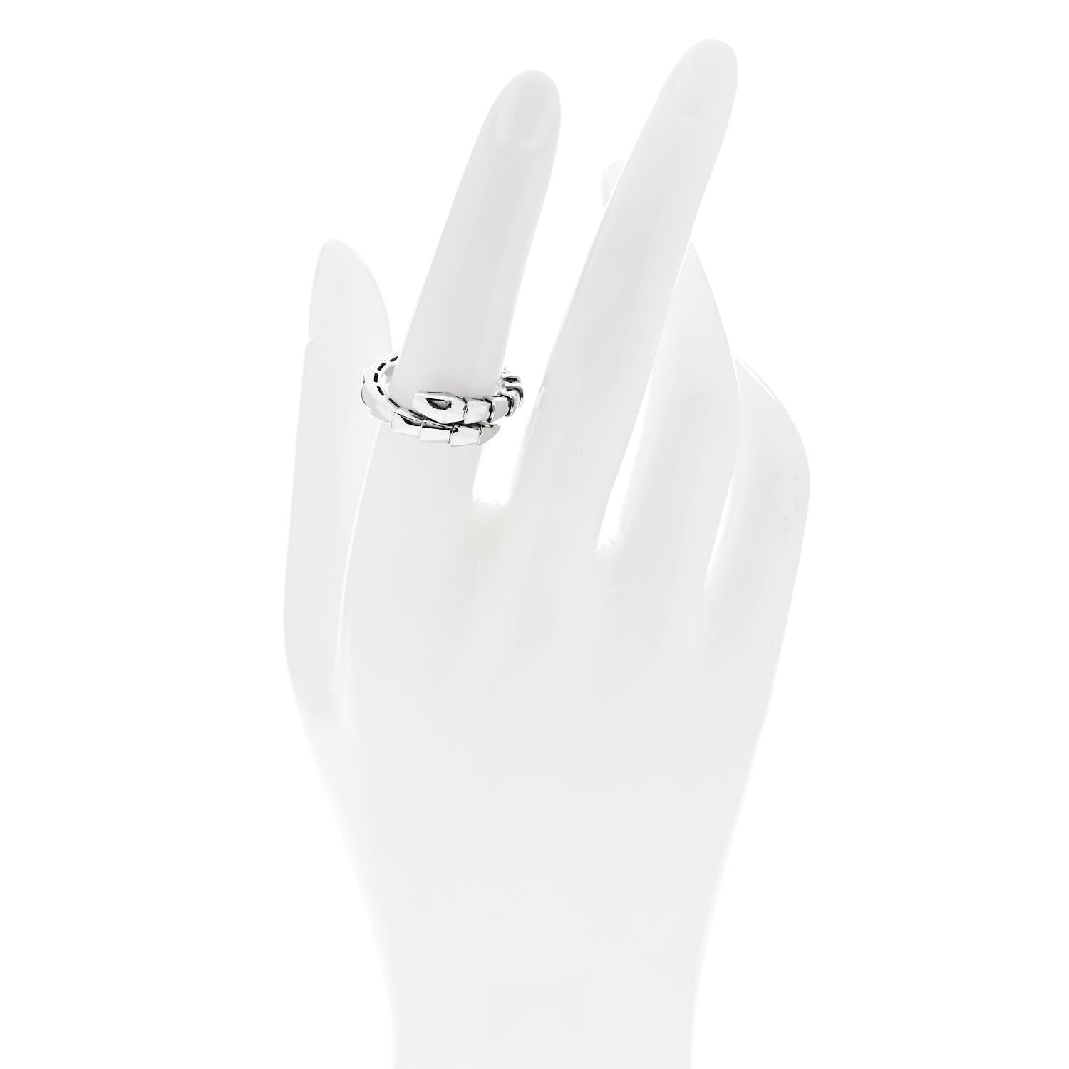 Bulgari 18K White Gold Serpenti Viper Ring L 2 of 5