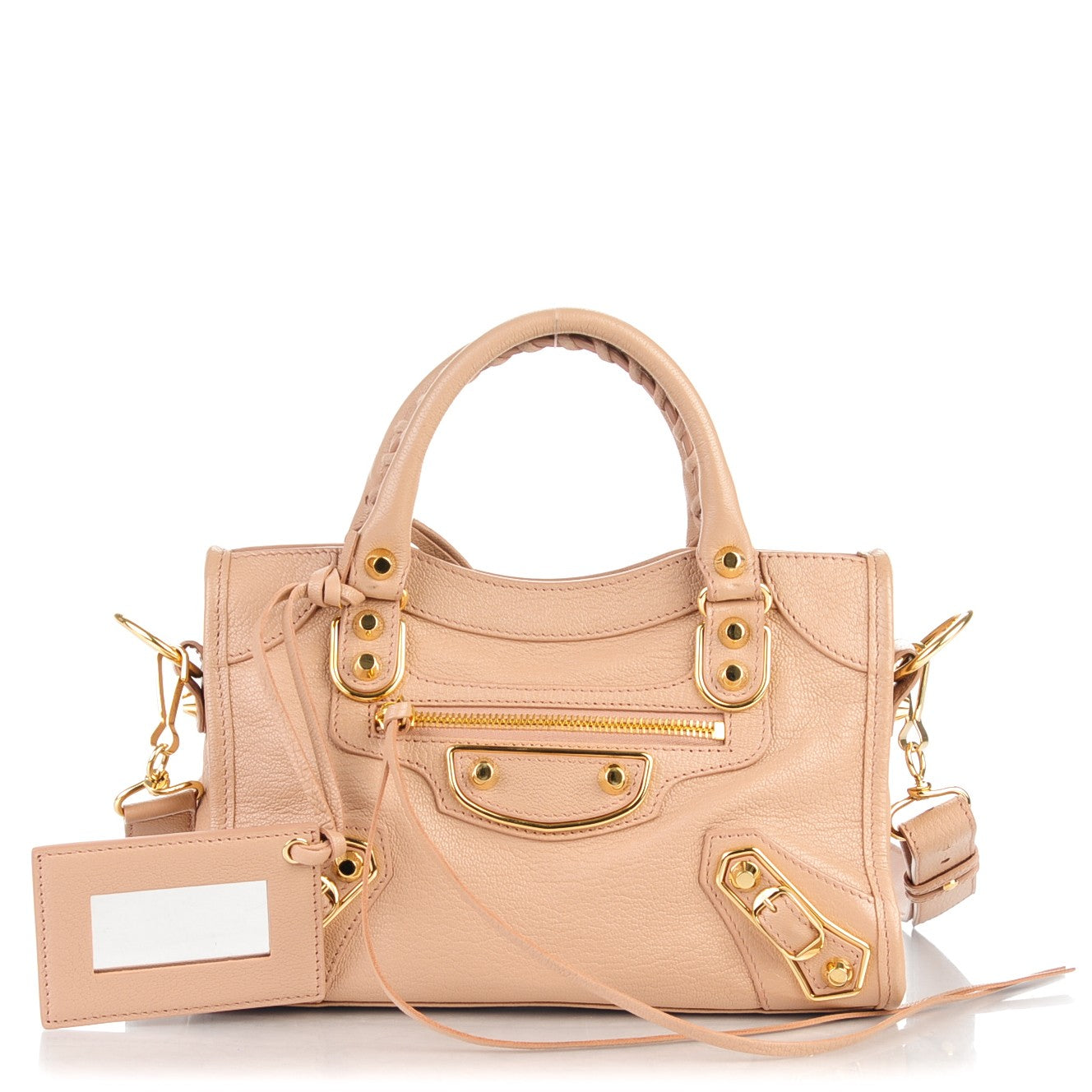 Chevre Gold Metallic Edge Hardware Mini City Rose Des Sables
