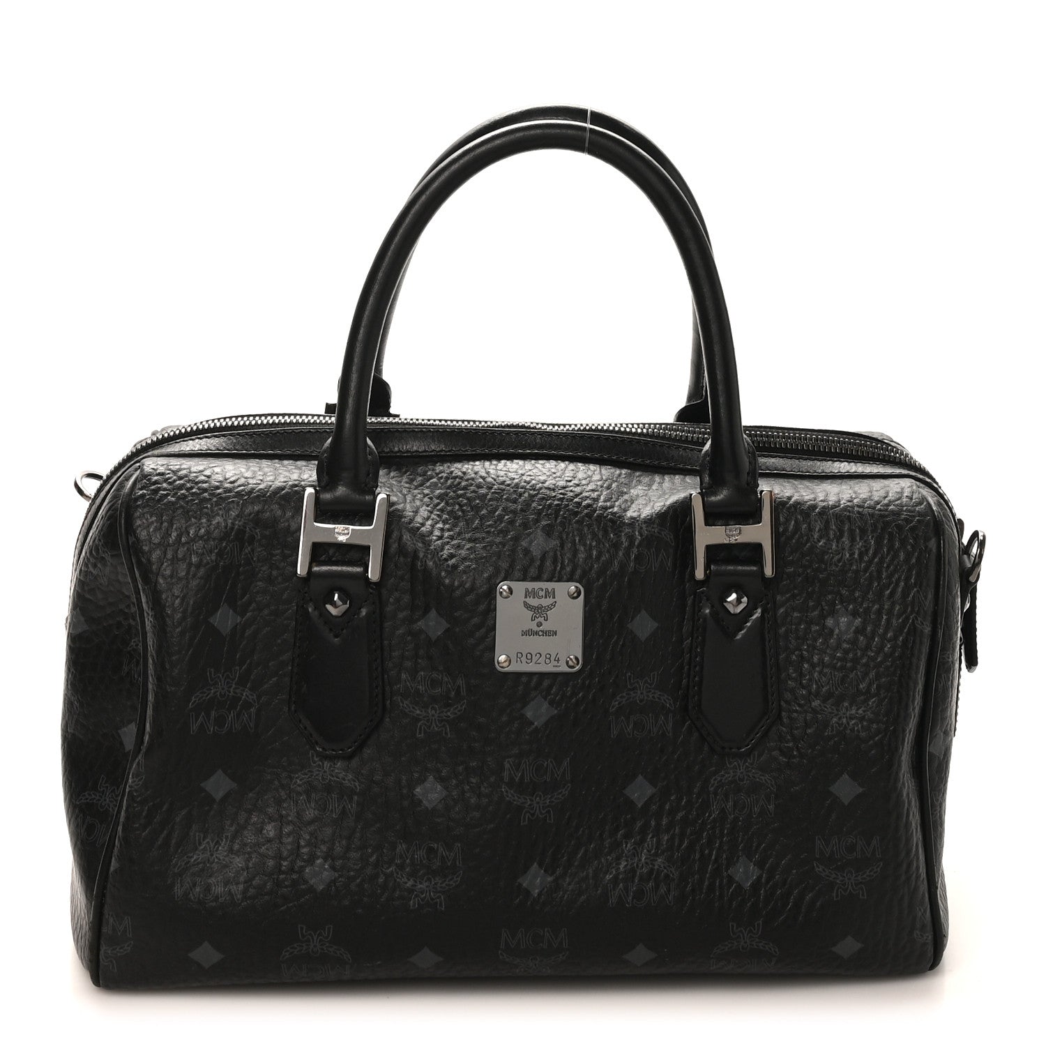 MCM Visetos Heritage Medium Boston Bag Black 1 of 10
