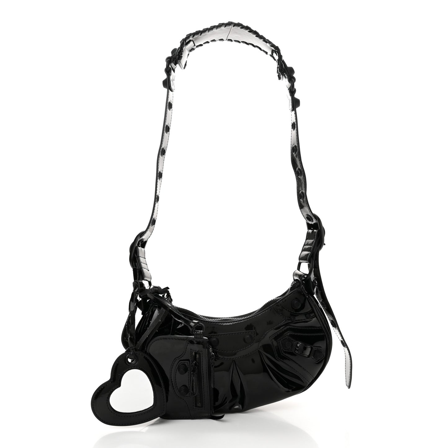 Patent Arena Small Le Cagole Shoulder Bag Black