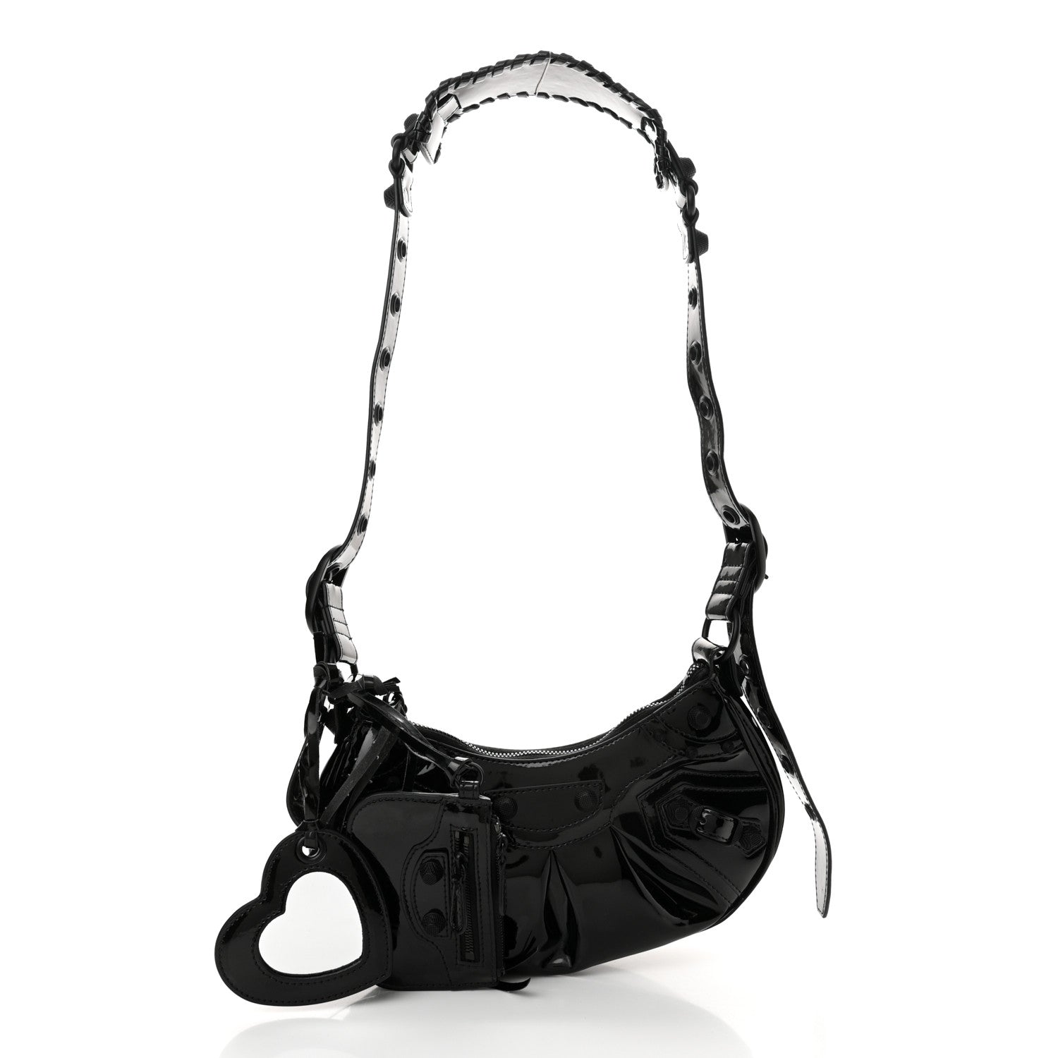 Balenciaga Patent Arena Small Le Cagole Shoulder Bag Black 3 of 12