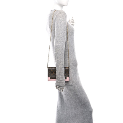 Louis Vuitton Monogram Flore Chain Wallet Rose Ballerine 2 of 15