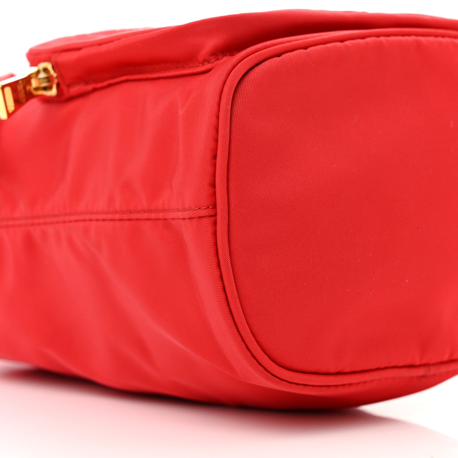 Prada Saffiano Tessuto Nylon Mini Bucket Crossbody Bag Fuoco 9 of 11