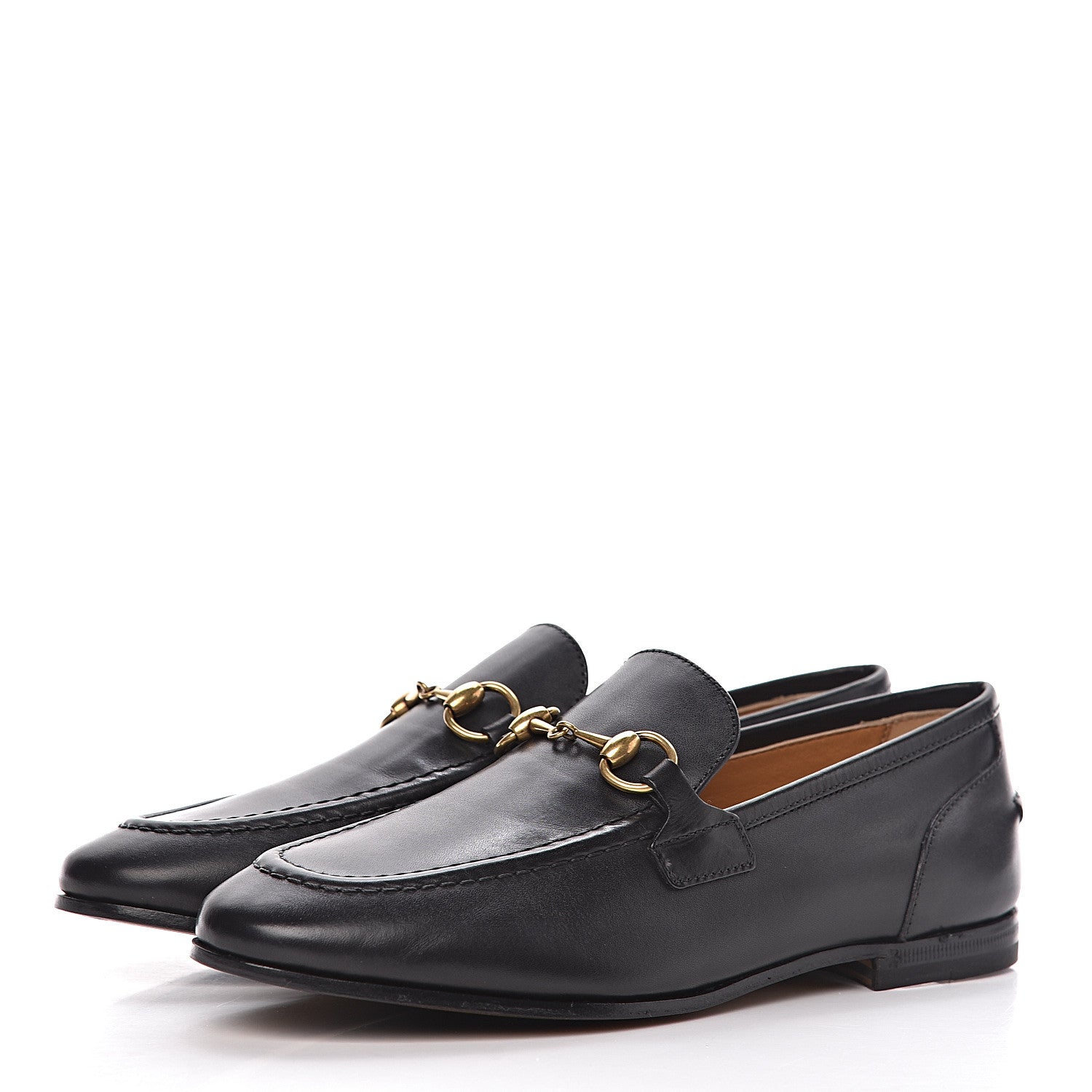 Gucci Calfskin Womens Jordaan Loafers 34.5 Black 3 of 10
