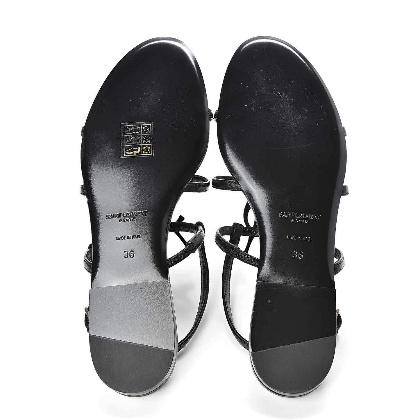 Calfskin Cassandra Monogram Sandals 36 Black