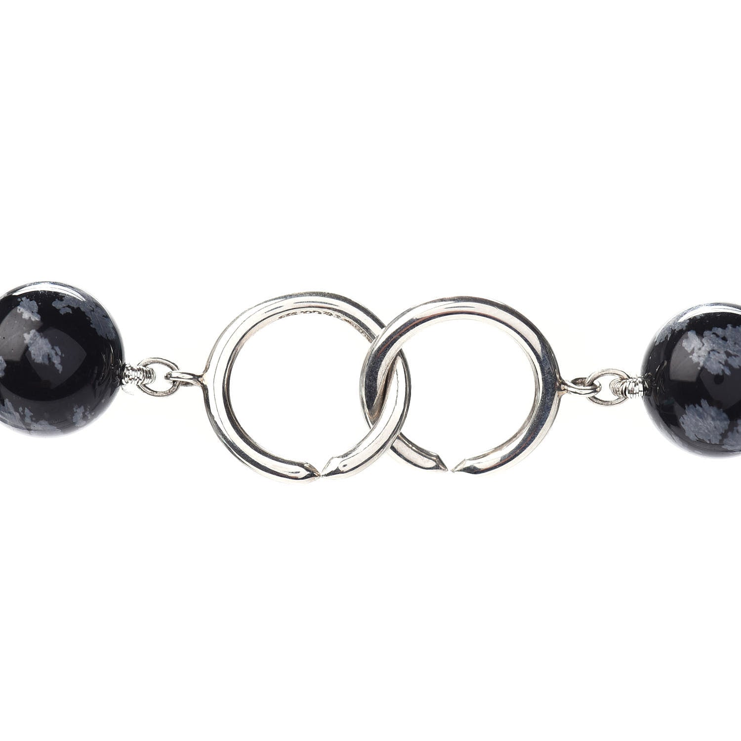 Tiffany Sterling Silver Snowflake Obsidian Paloma Picasso Bead Necklace 4 of 5