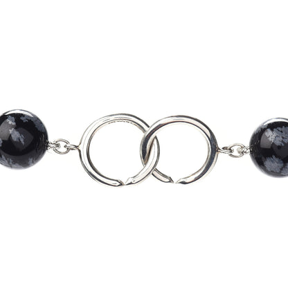 Tiffany Sterling Silver Snowflake Obsidian Paloma Picasso Bead Necklace 4 of 5