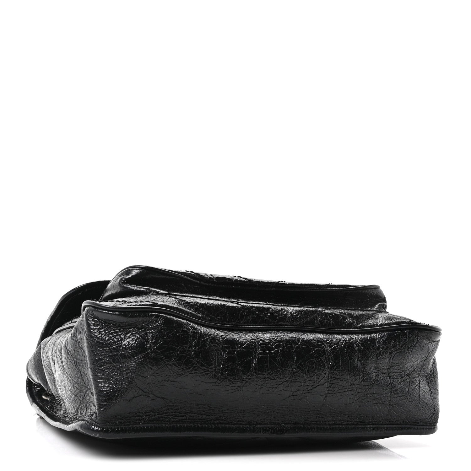 Saint Laurent Crinkled Calfskin Matelasse Monogram Large Niki Chain Satchel Black 4 of 10