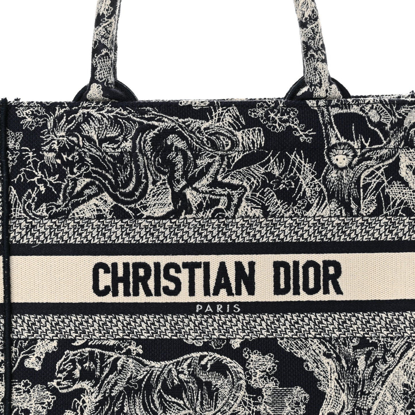 Canvas Embroidered Small Dioriviera Toile De Jouy Book Tote Blue