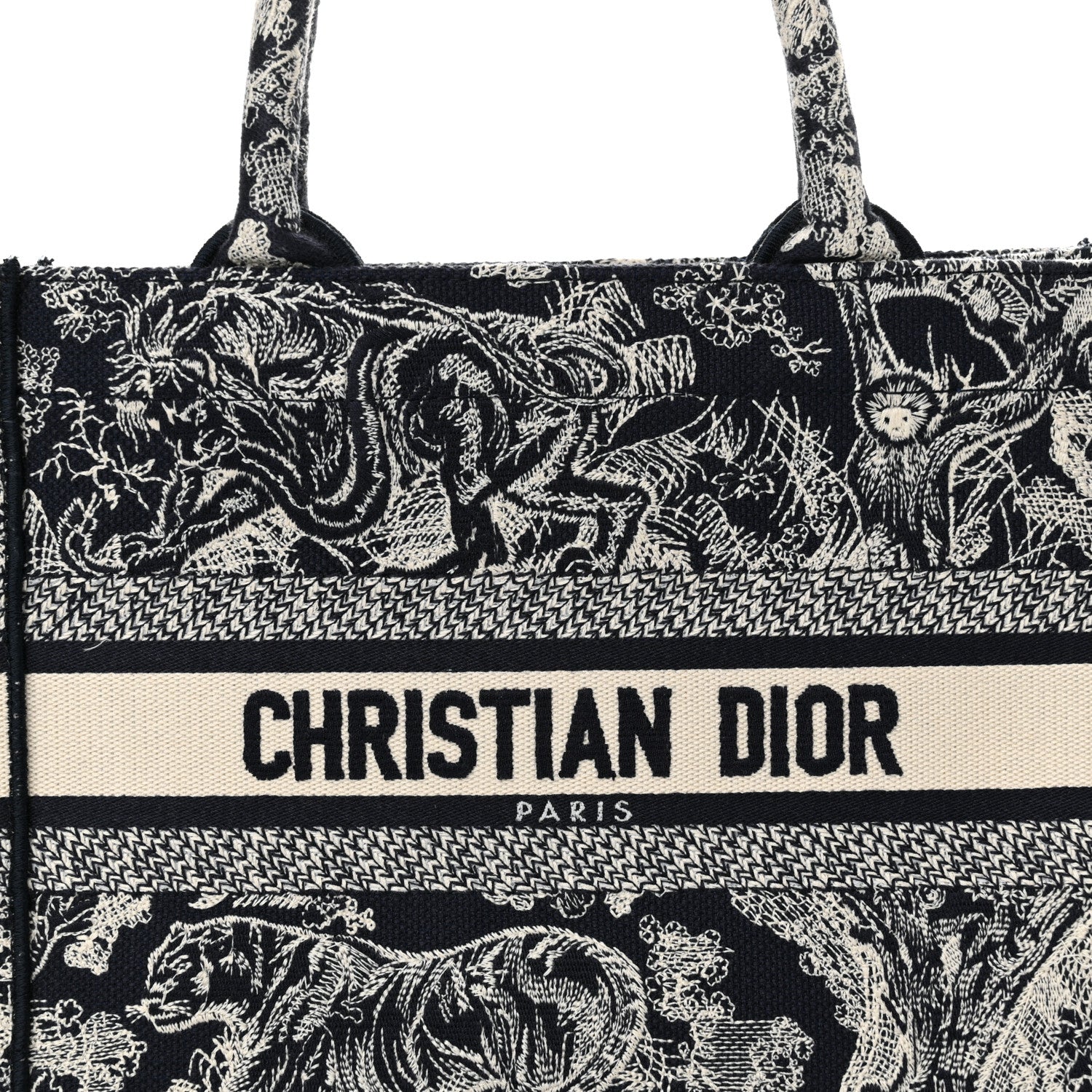 Christian Dior Canvas Embroidered Small Dioriviera Toile De Jouy Book Tote Blue 8 of 16