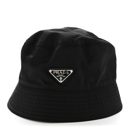 Prada Re-Nylon Metal Triangle Logo Womens Bucket Hat XL Black 5 of 11