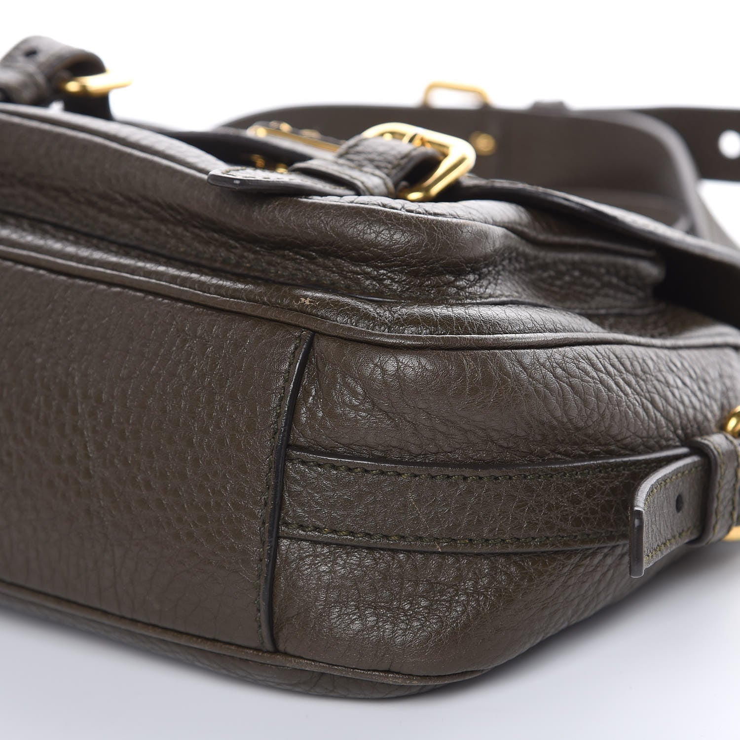 Prada Vitello Daino Messenger Bag Militare 9 of 12