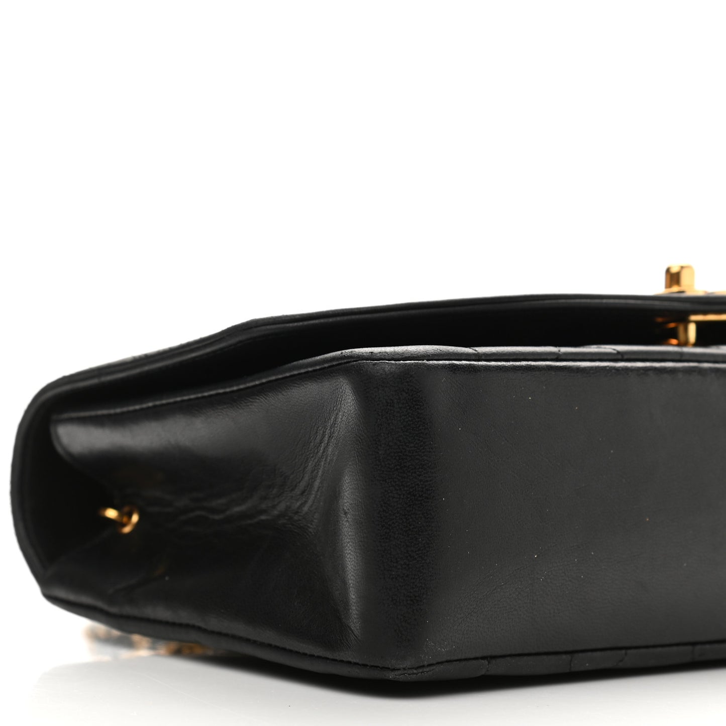 Lambskin Quilted Medium Single Flap Black