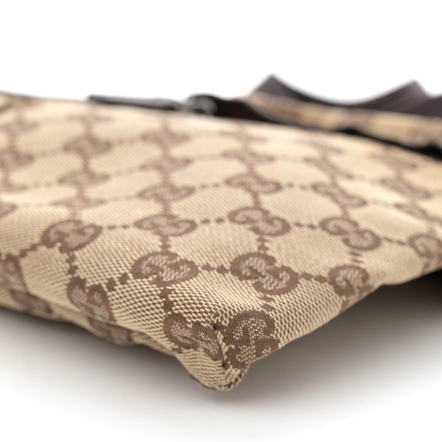 GG Monogram Double Pocket Belt Bag Dark Brown