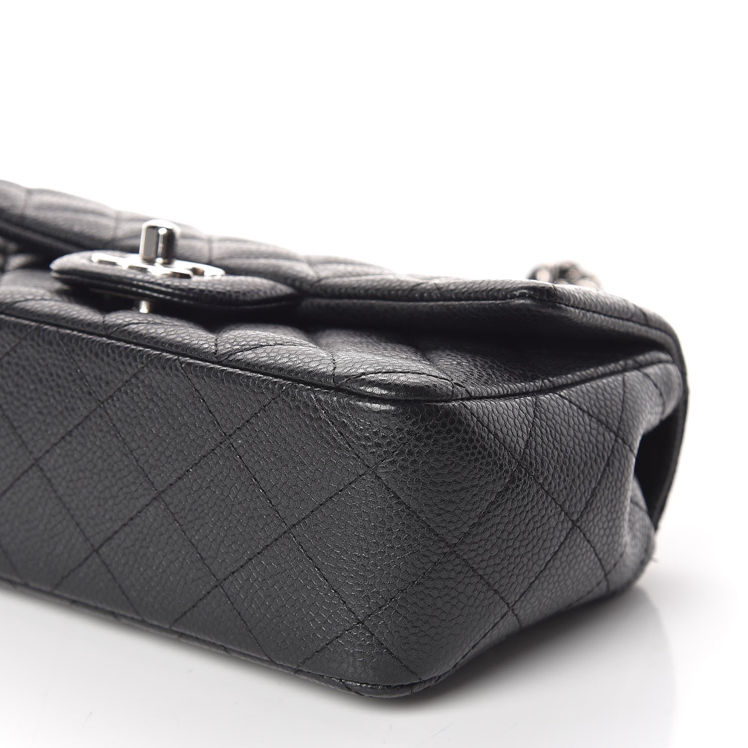 Chanel Metallic Caviar Quilted Mini Rectangular Flap Black 10 of 11