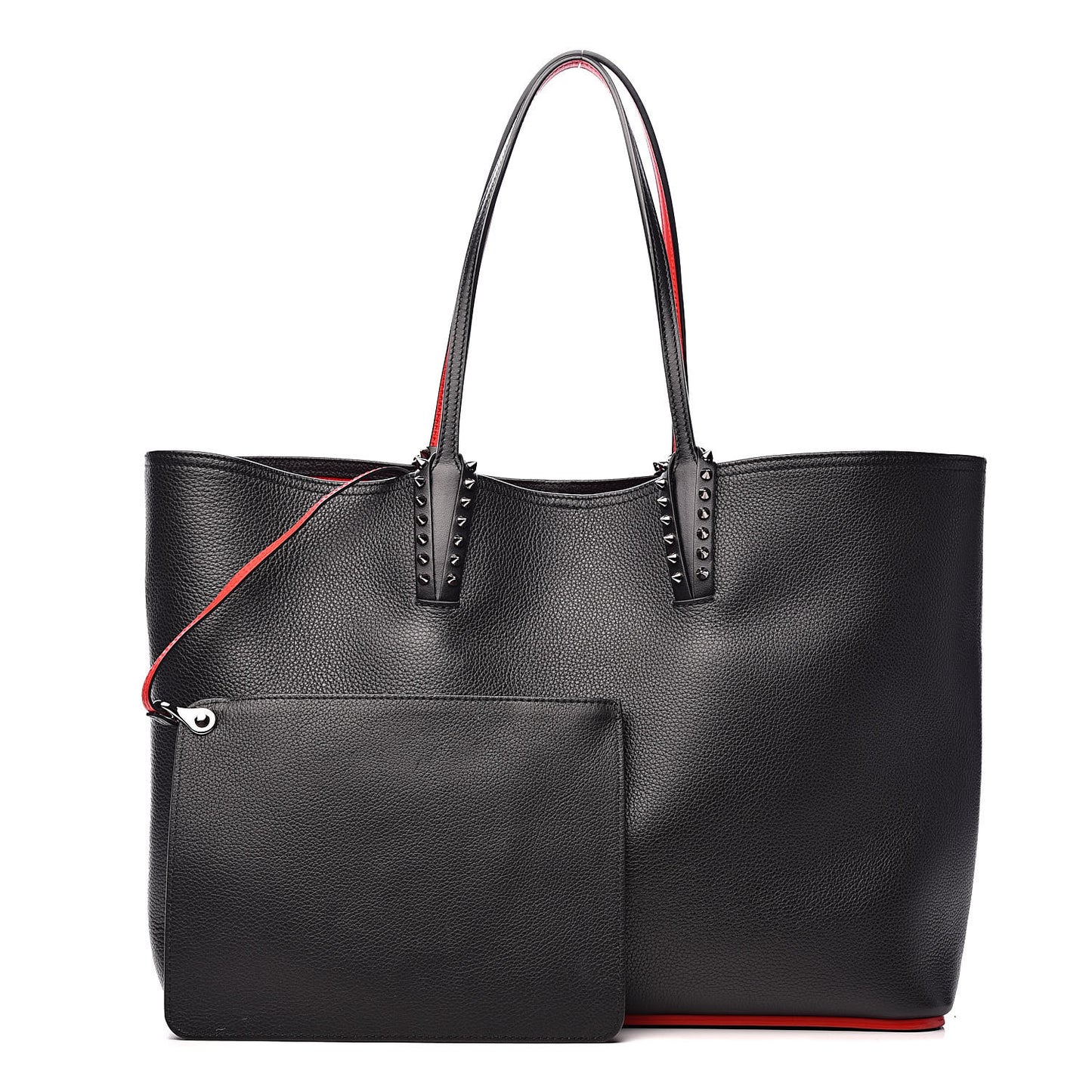 Calfskin Spikes East West Cabata Tote Black