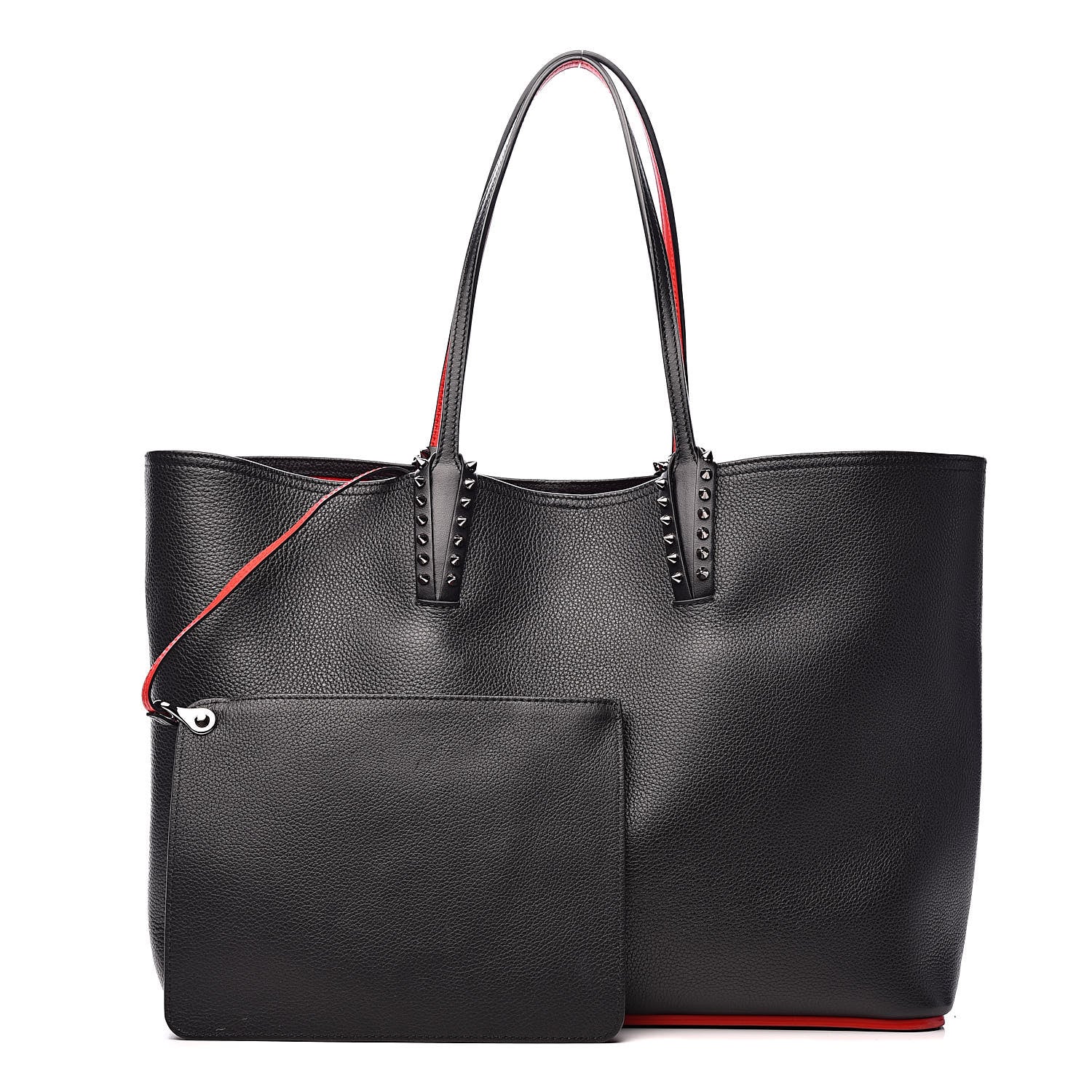 Christian Louboutin Calfskin Spikes East West Cabata Tote Black 1 of 16