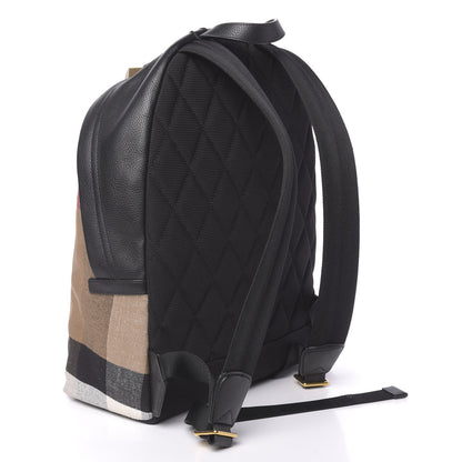Burberry Mega Check Calfskin Abbeydale Simple Backpack Black Camel 2 of 10