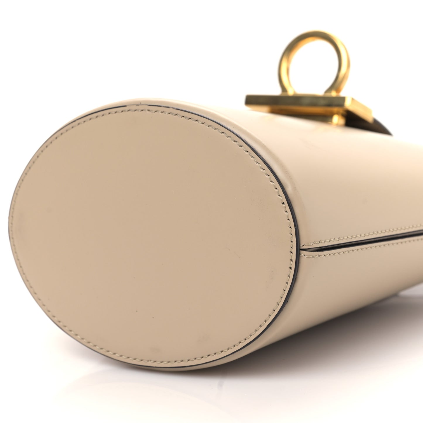 Calfskin Small Trifolio Bucket Shoulder Bag Beige