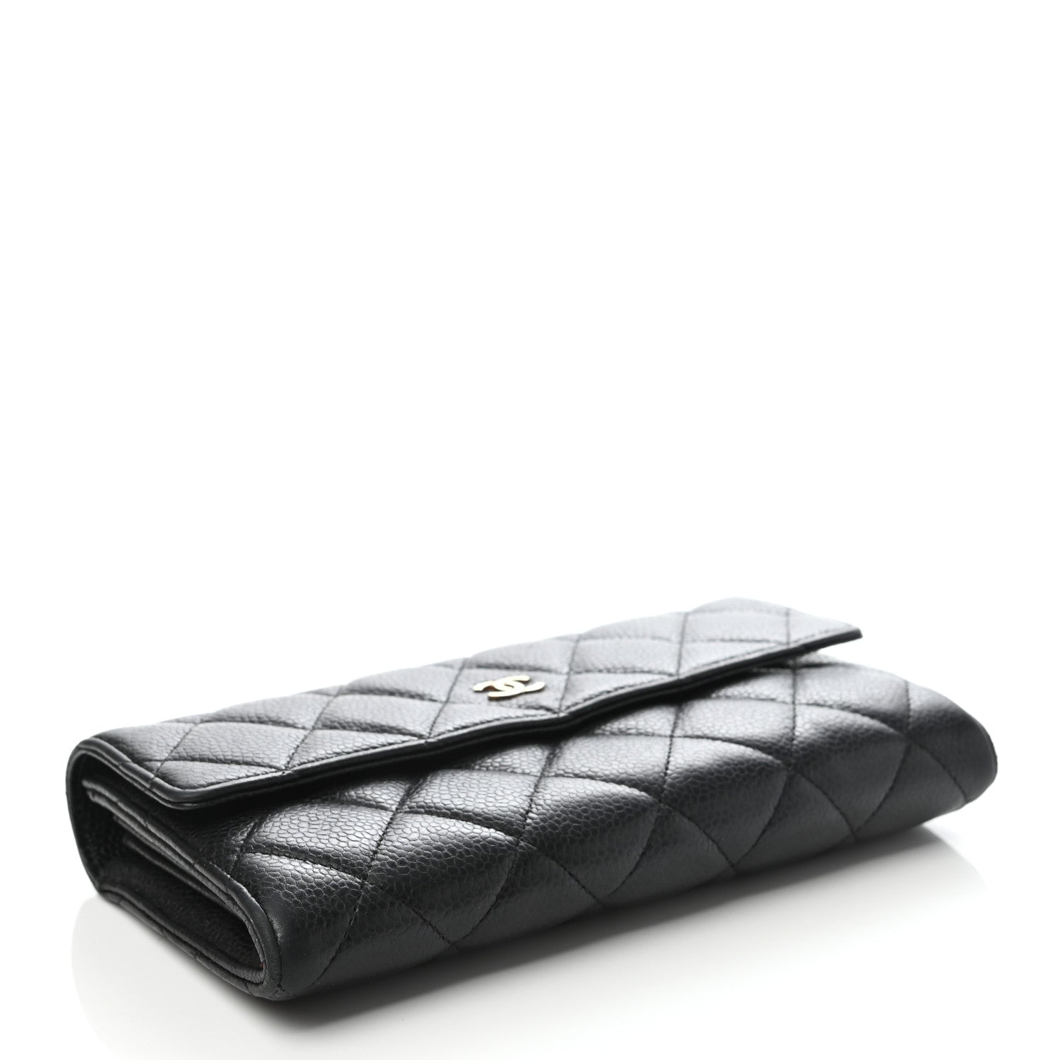 Chanel Caviar Quilted Large Gusset Flap Wallet Black 4 of 8