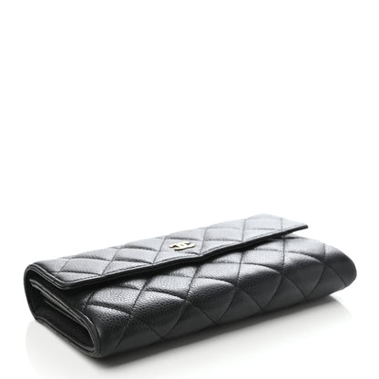 Chanel Caviar Quilted Large Gusset Flap Wallet Black 4 of 8