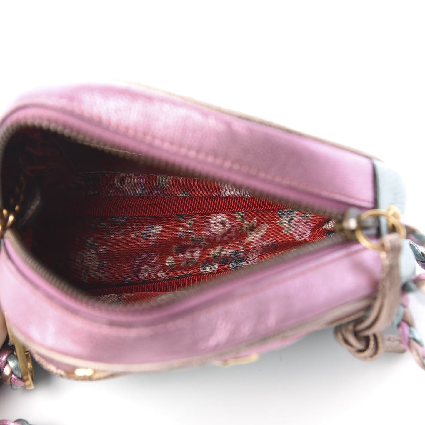 Laminated Nappa Trapuntata Mini Zumi Dome Shoulder Bag Rosa Lago Rame
