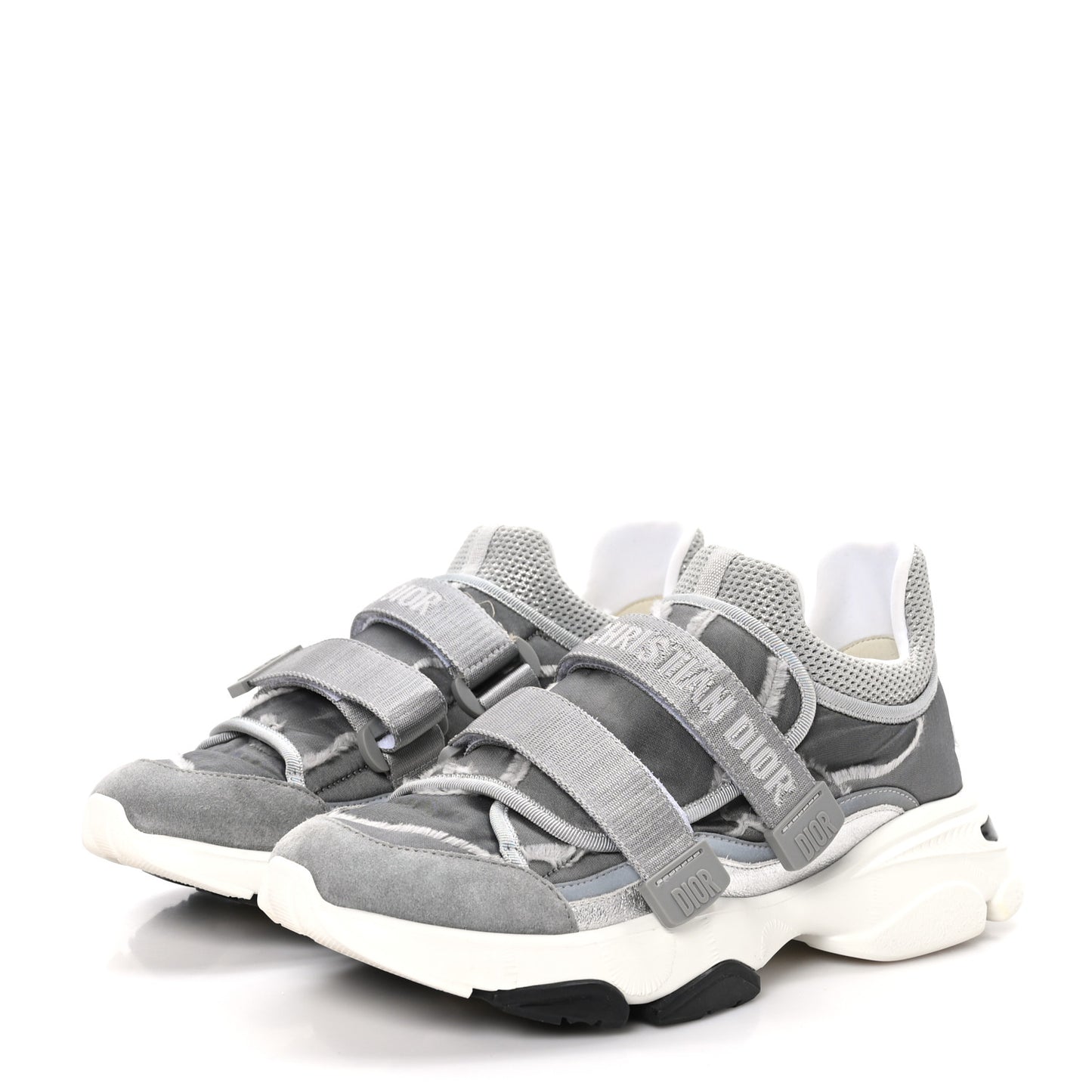 Technical Fabric Nylon Camouflage Womens D-Wander Sneakers 40 Silver