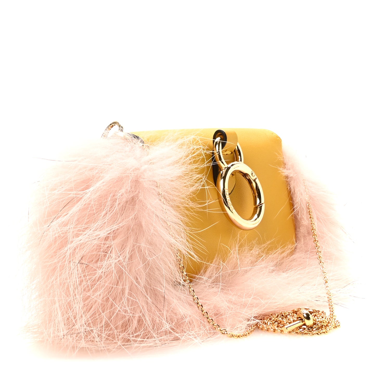 Nappa Fox Fur Monster Eyes Nano Baguette Charm Giallo Rosa